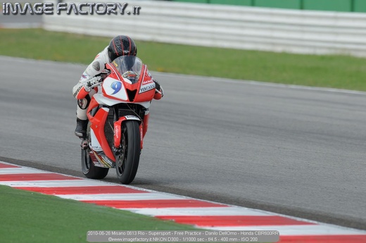 2010-06-26 Misano 0613 Rio - Supersport - Free Practice - Danilo DellOmo - Honda CBR600RR